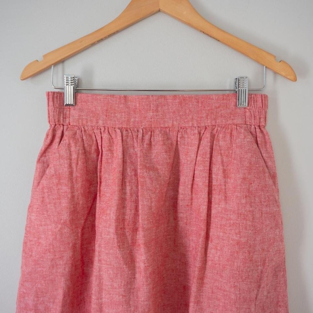 Ann Taylor Loft Red Linen Skirt - Picture 2 of 5
